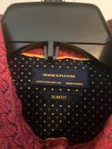 Denim & Flower Red Micro-Print Short Sleeve Shirt - Image 3