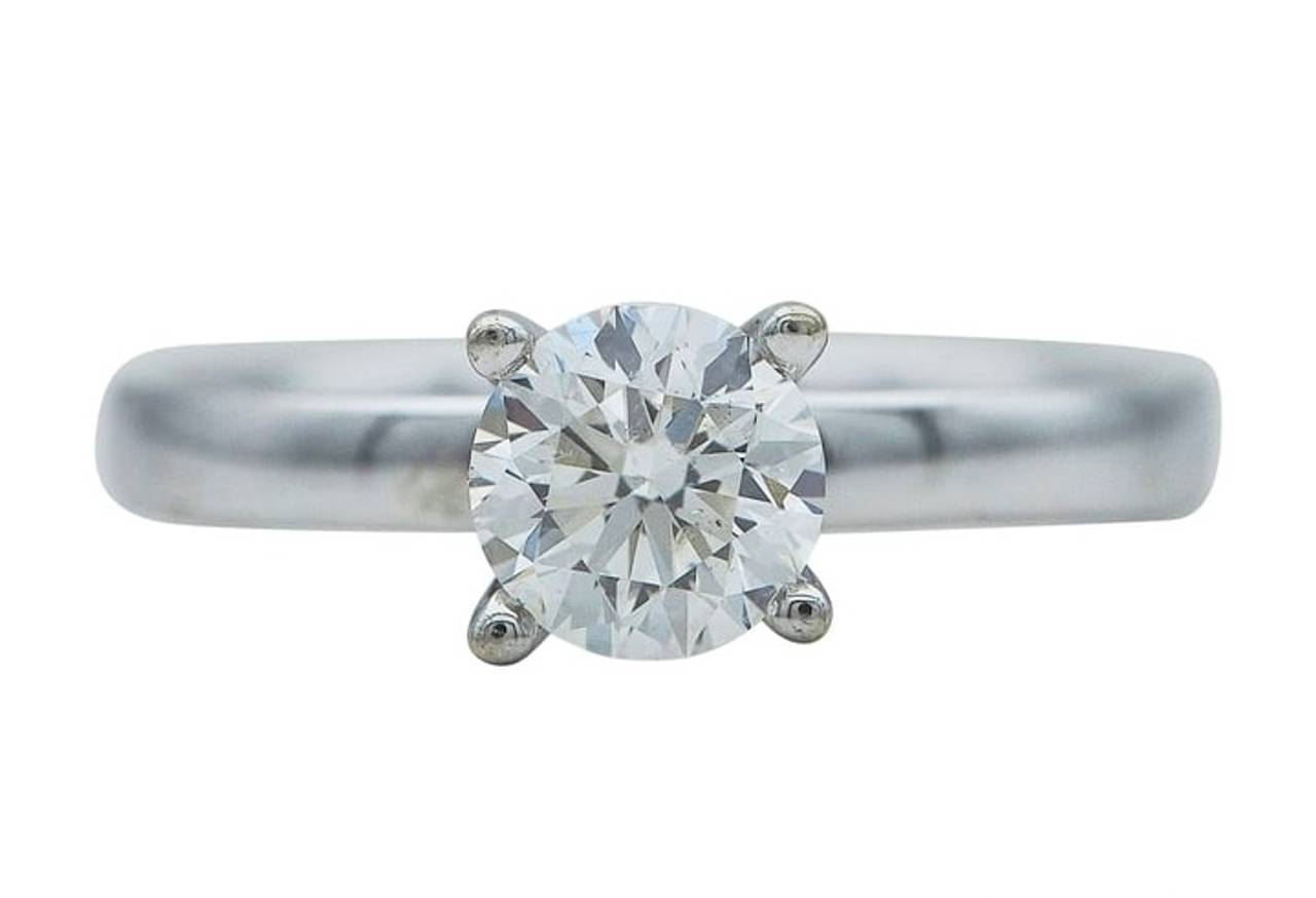 Solitaire Diamond Engagement Ring. White gold 14k. Real Diamond. 1 Carat