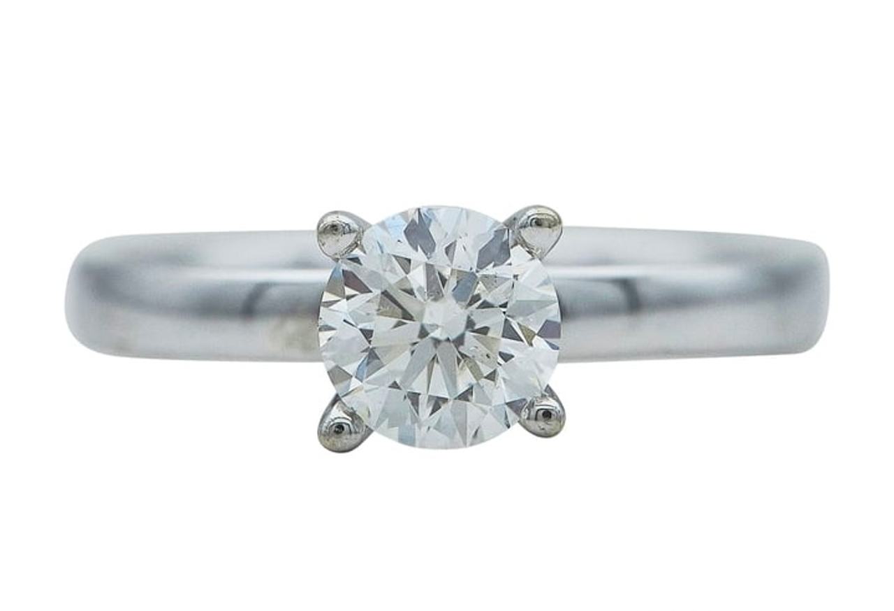 Solitaire Diamond Engagement Ring. White gold 14k. Real Diamond. 1 Carat