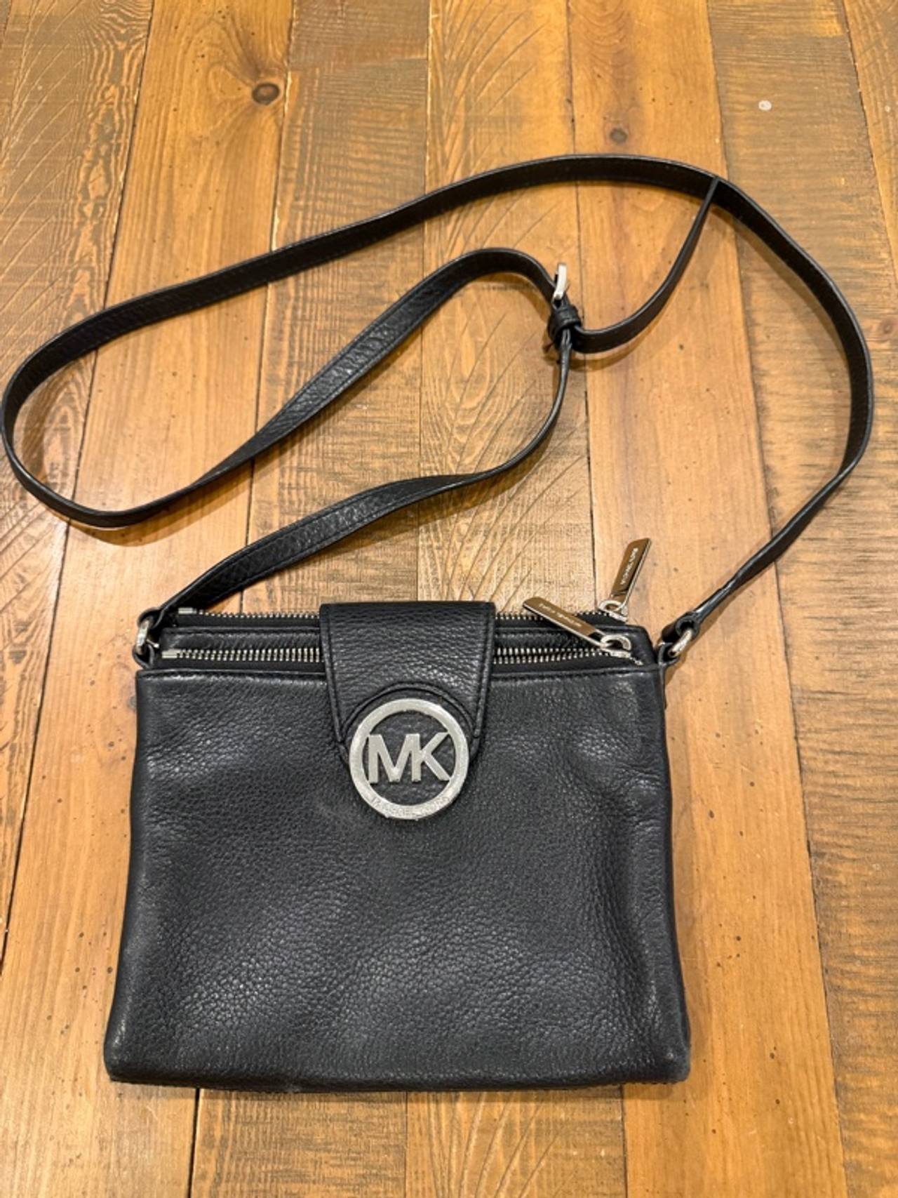 Michael Kors Crossbody Leather Bag Black Purse 