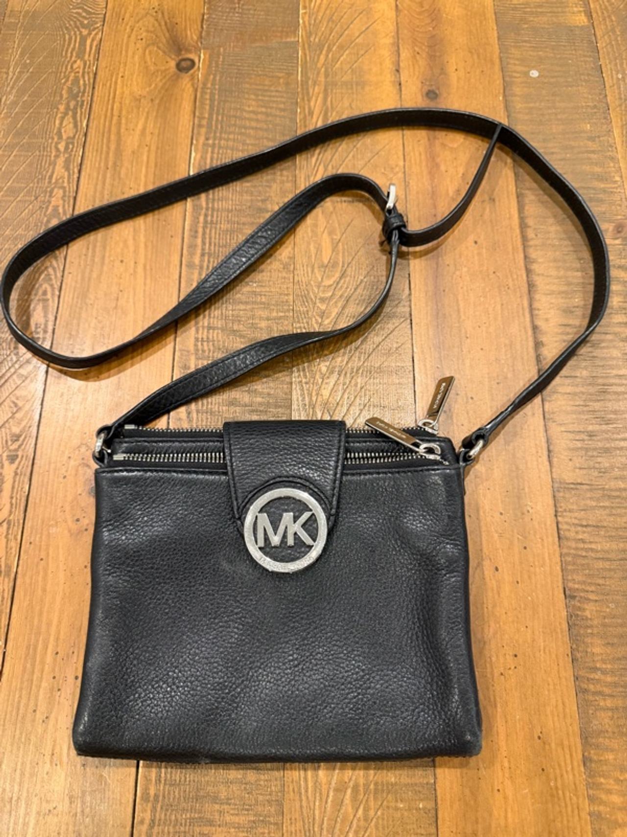 Michael Kors Crossbody Leather Bag Black Purse 