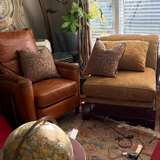 Armless Chenille Accent Chair with Pillow 2 available $80 each OBO - Image 2