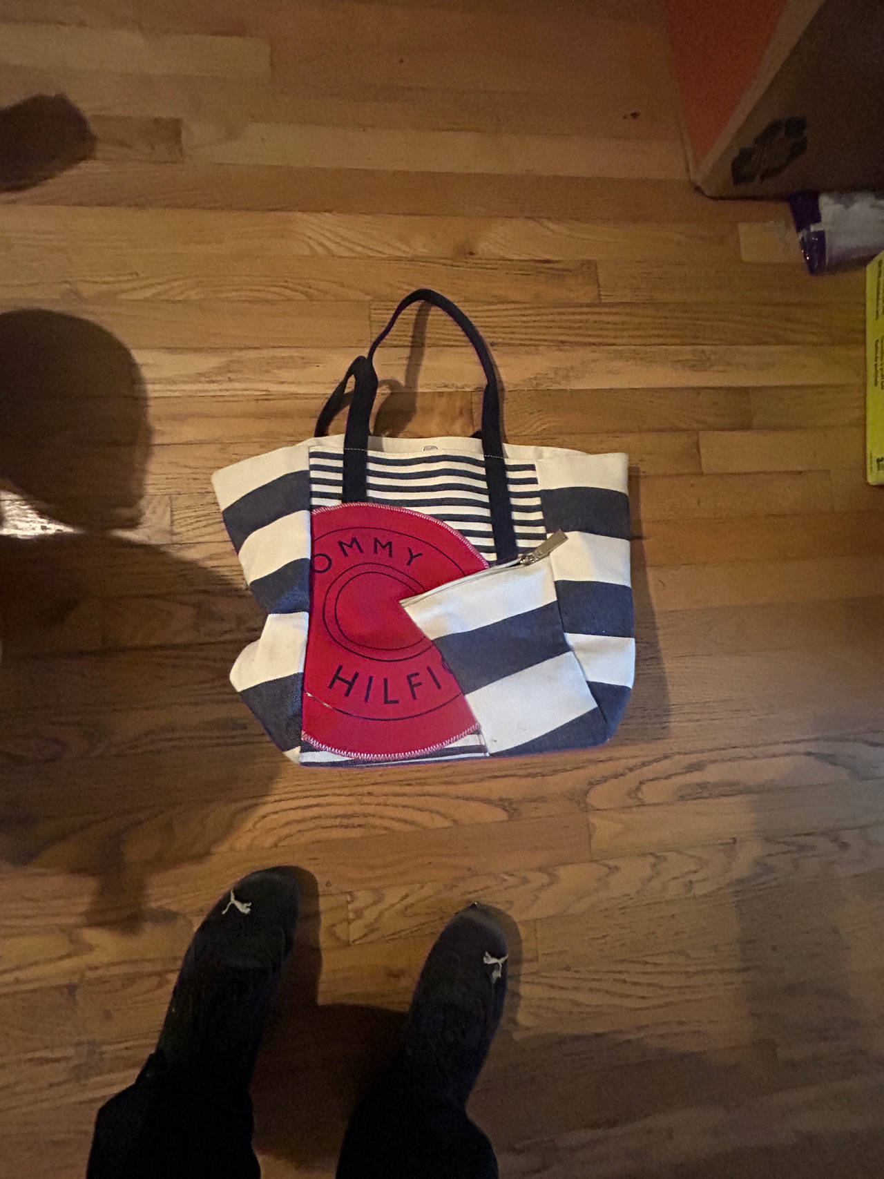 Tommy Hilfiger Striped Canvas Tote Bag