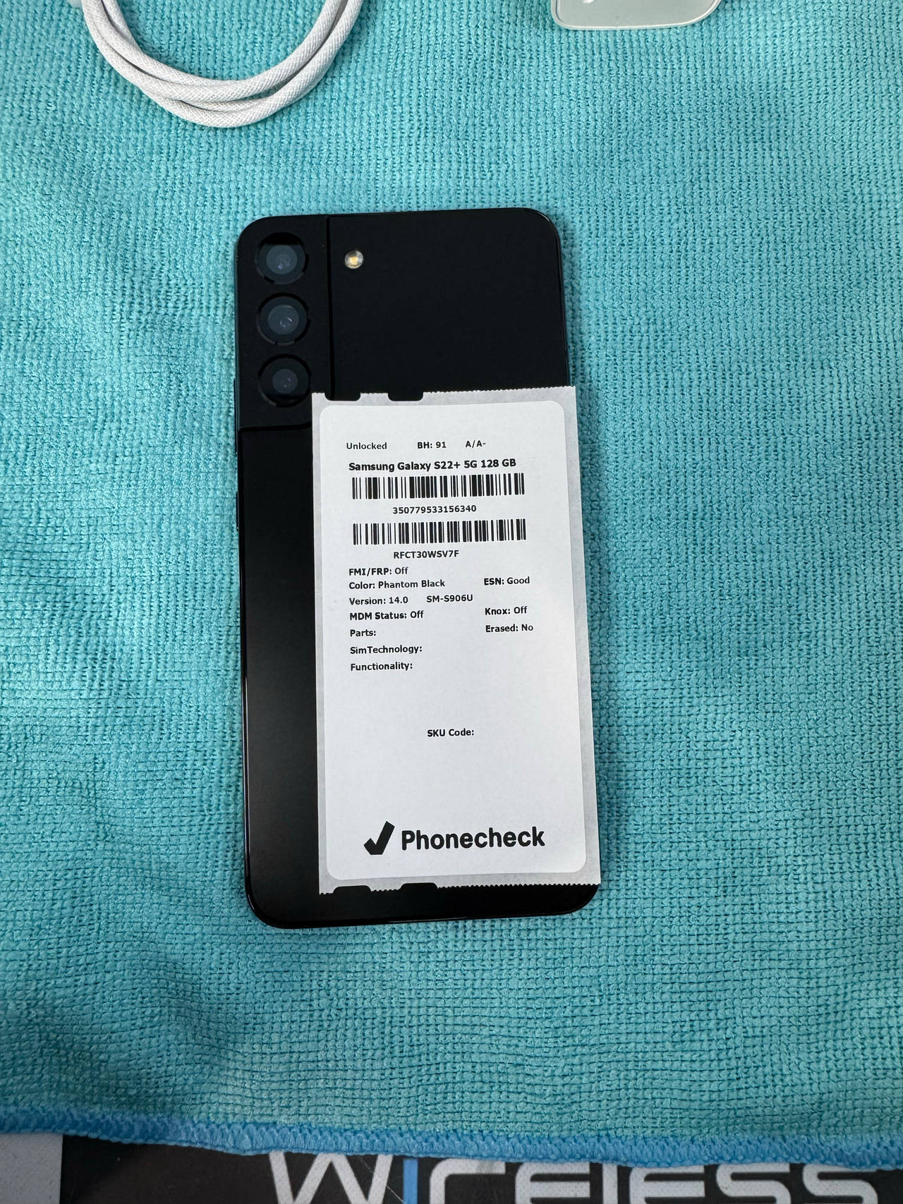Samsung Galaxy S22+ 5G 128GB Phantom Black