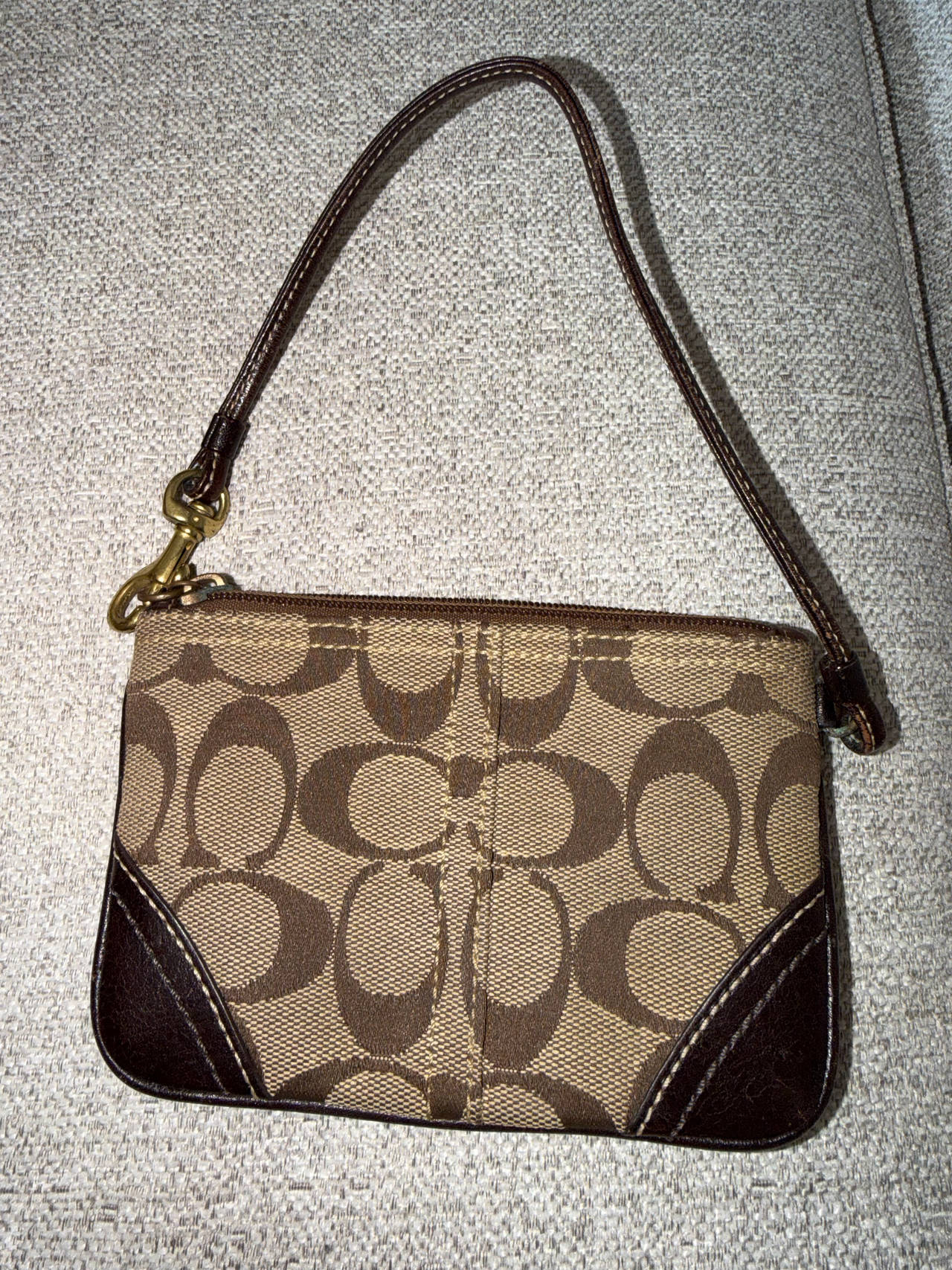 Coach Signature Canvas Wristlet