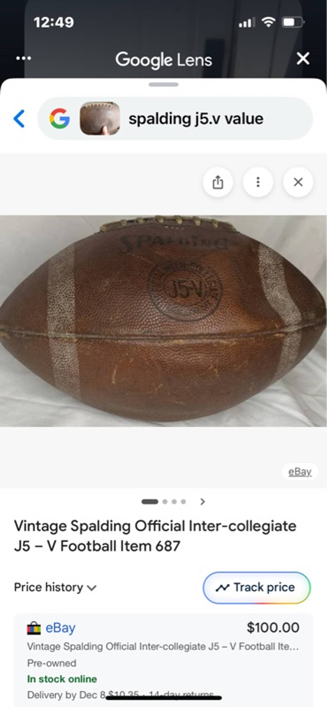 Spalding Vintage J5-V Leather Football (Brown)