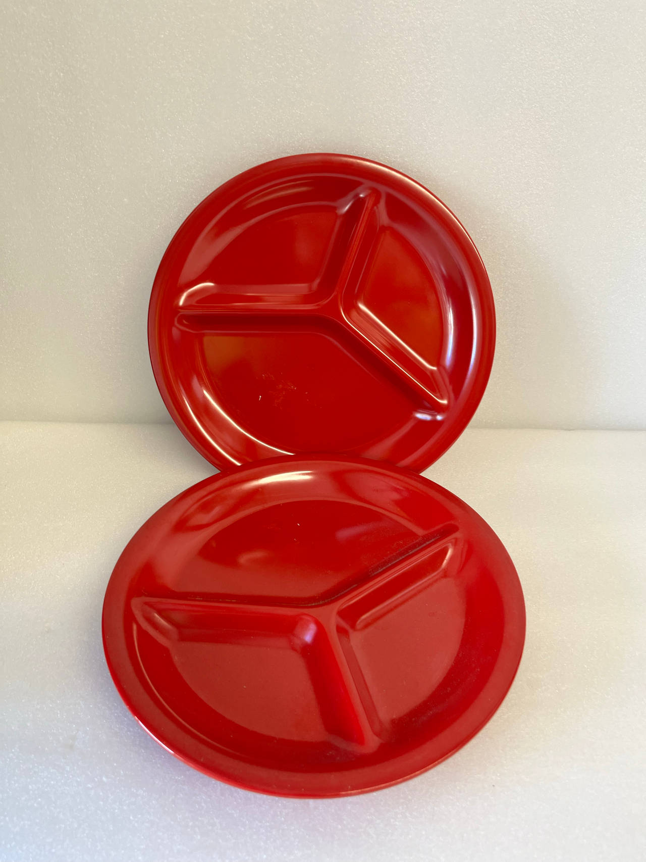 Texas Ware Red Melamine Divided Plates