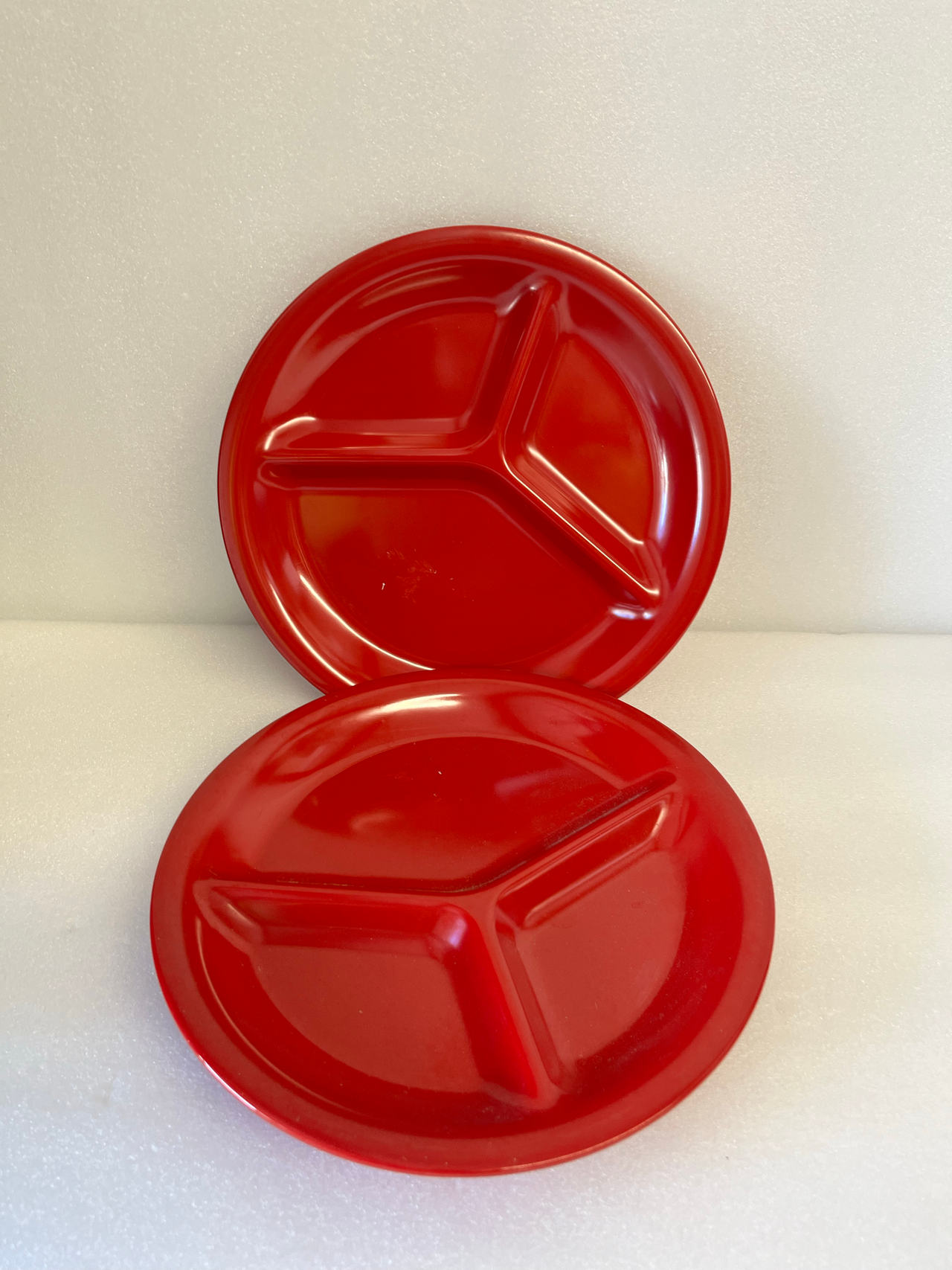 Texas Ware Red Melamine Divided Plates