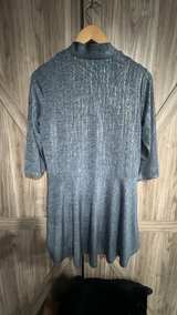 Susan Graver Liquid Knit Metallic Cardigan and Tank Set Size XS Blue Grey - Image 2