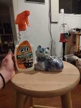 Vintage Iridescent Blue Ceramic Cat Figurine - Image 4