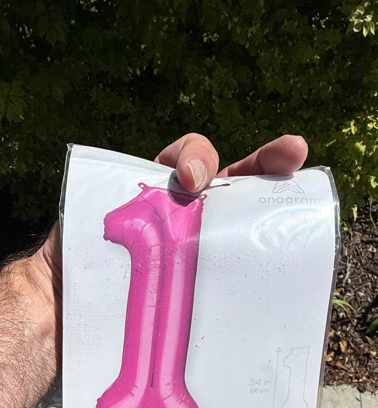 Anagram 34" Pink Number 1 Foil Balloon