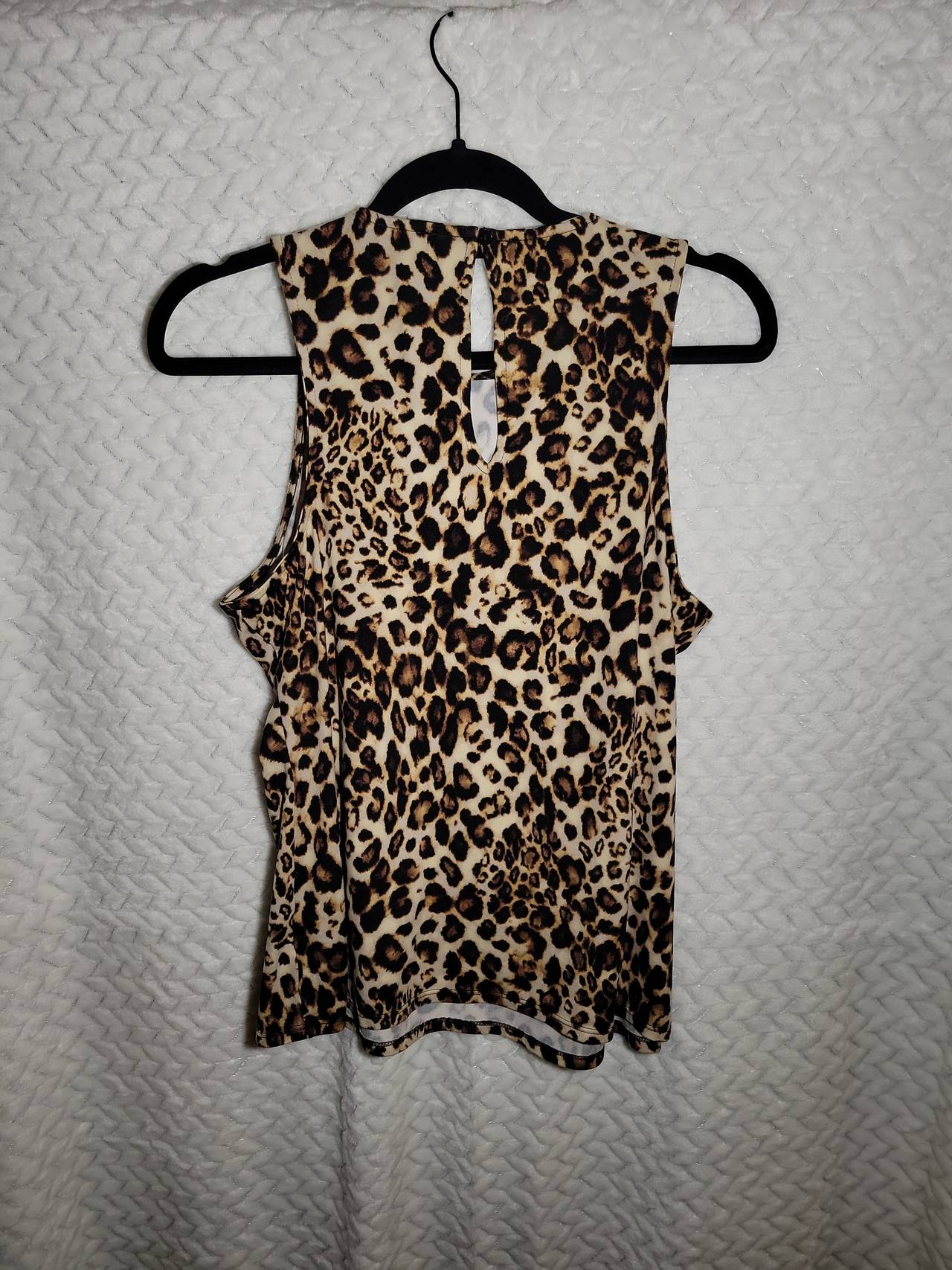 Express Leopard Print High Neck Tank Top sz L