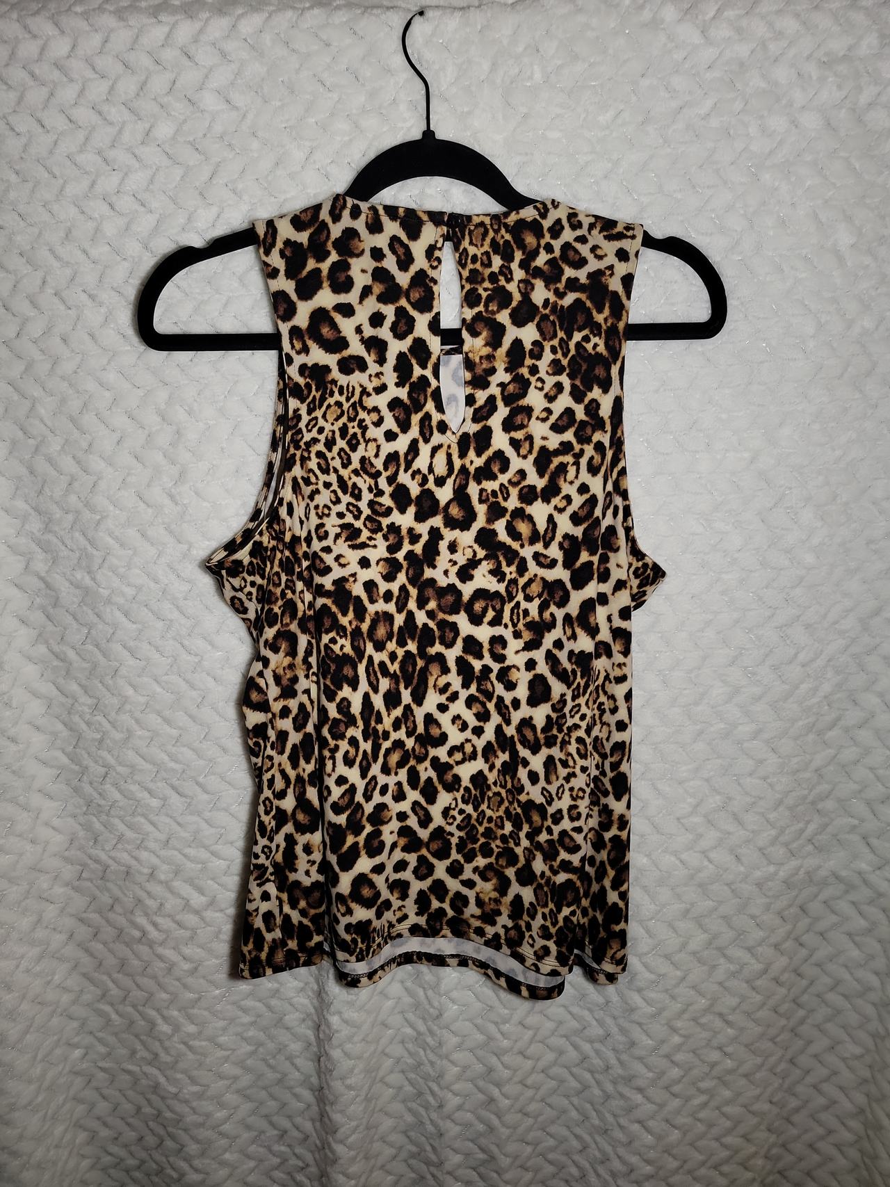 Express Leopard Print High Neck Tank Top sz L