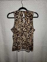 Express Leopard Print High Neck Tank Top sz L - Image 1