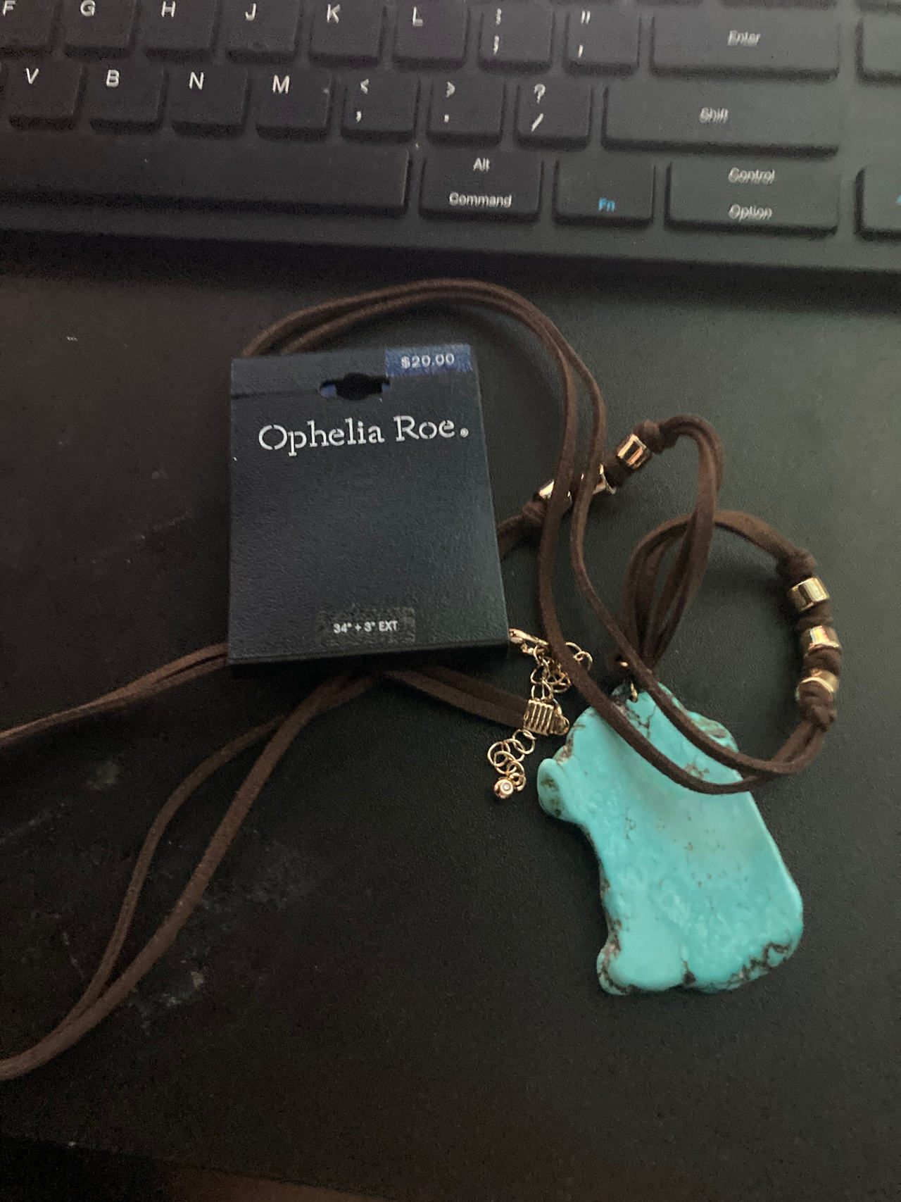 Ophelia Roe Turquoise Bear Pendant Necklace
