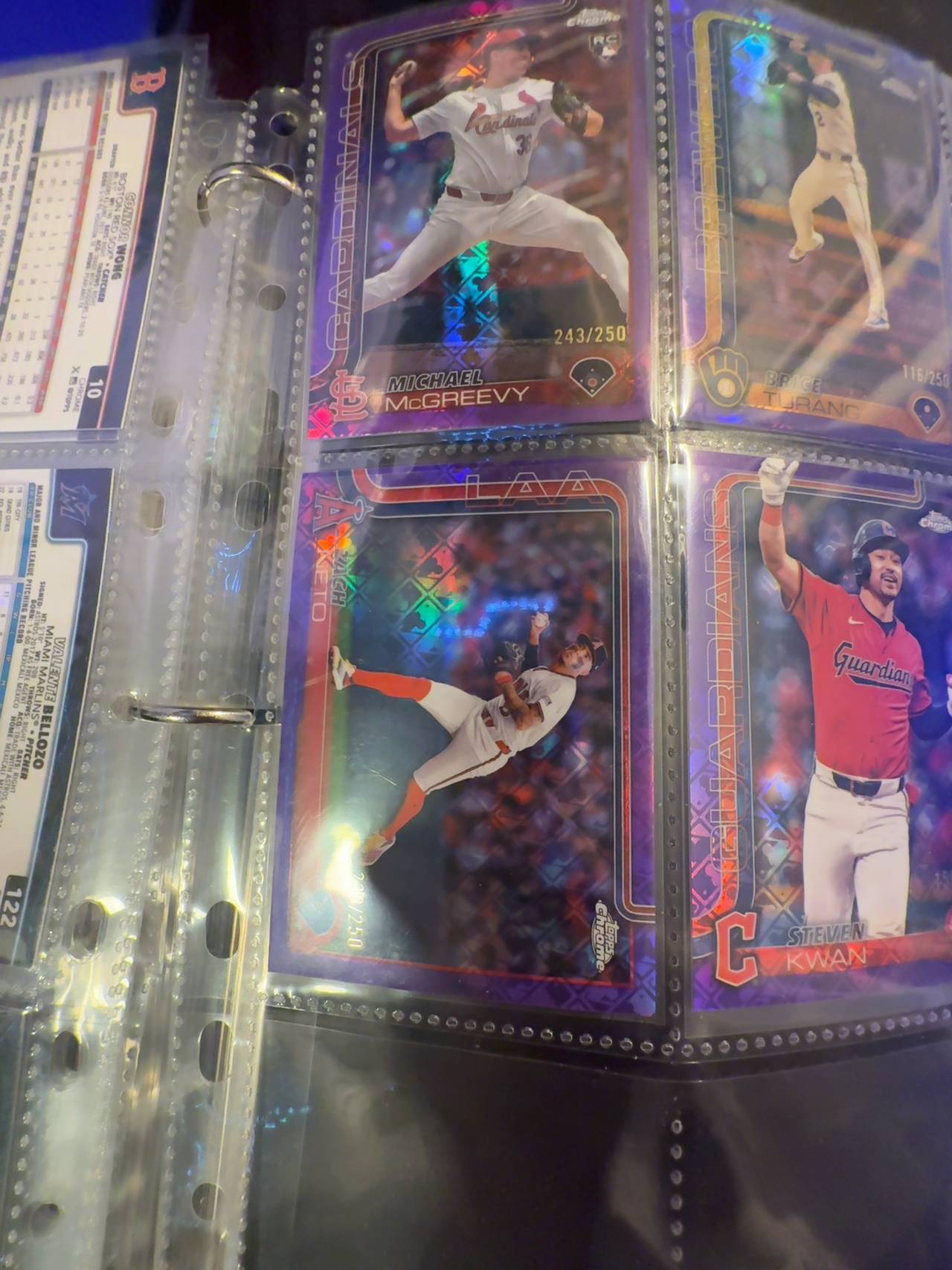 Topps Chrome Vaughn Grissom Purple Speckle Rookie Card