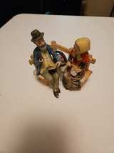 Vintage Porcelain Elderly Couple on Bench Figurine - Image 2