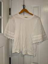 Sandro Lace-Trim Tee White Shirt - Image 1