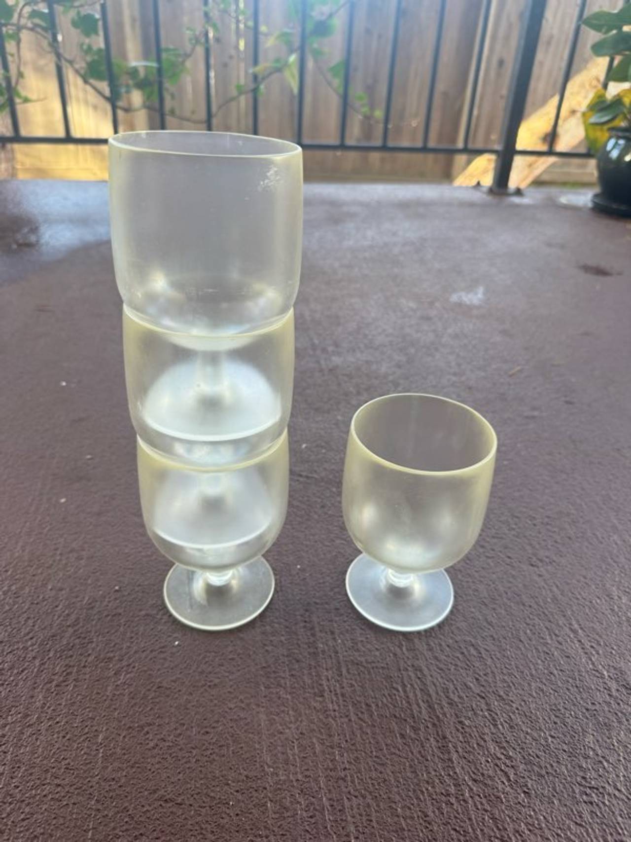 Frosted Plastic Wine Goblets