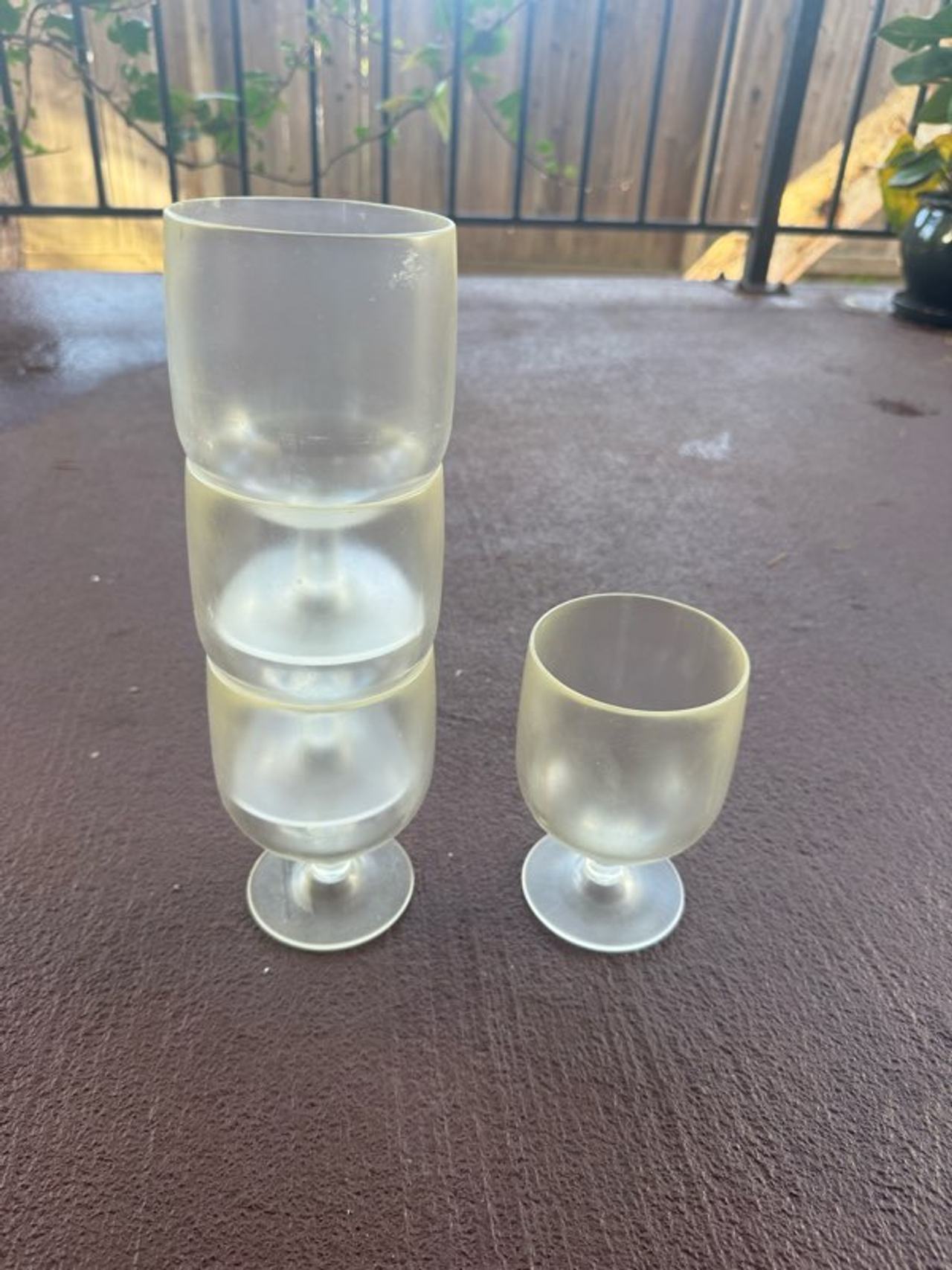 Frosted Plastic Wine Goblets