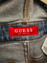 Guess Logo Strap Distressed Denim Shortalls - Image 3