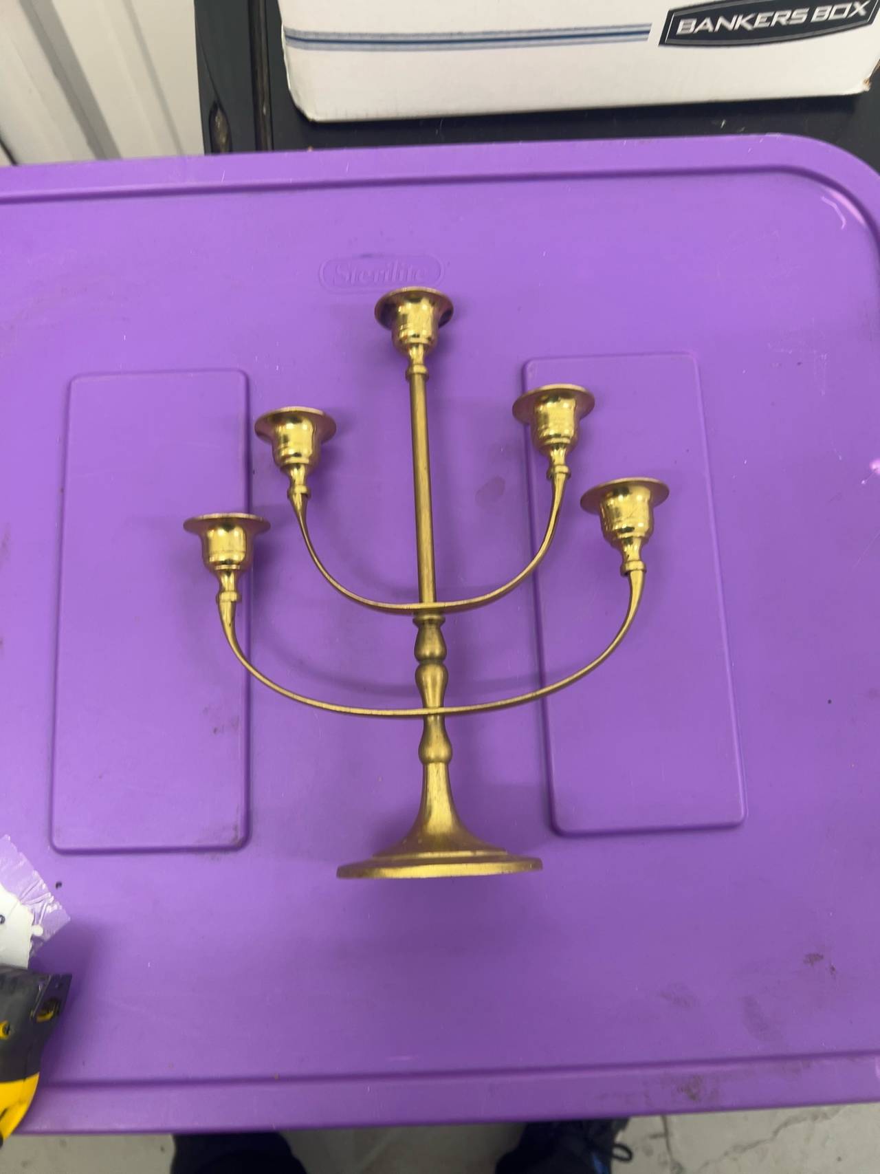 Vintage Brass Menorah Candelabra Vintage Brass Candelabra made in Japan