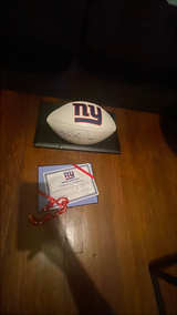 Autographed NFL Victor Cruz  Football in Display Case - Image 3