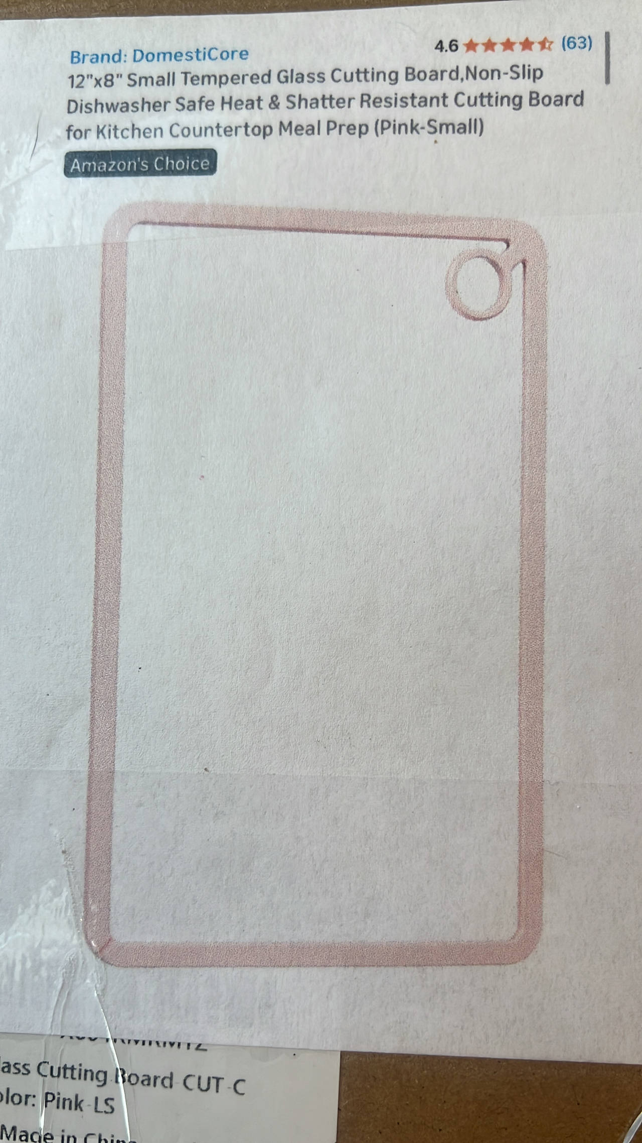 DomestiCore Tempered Glass Cutting Board- NIB