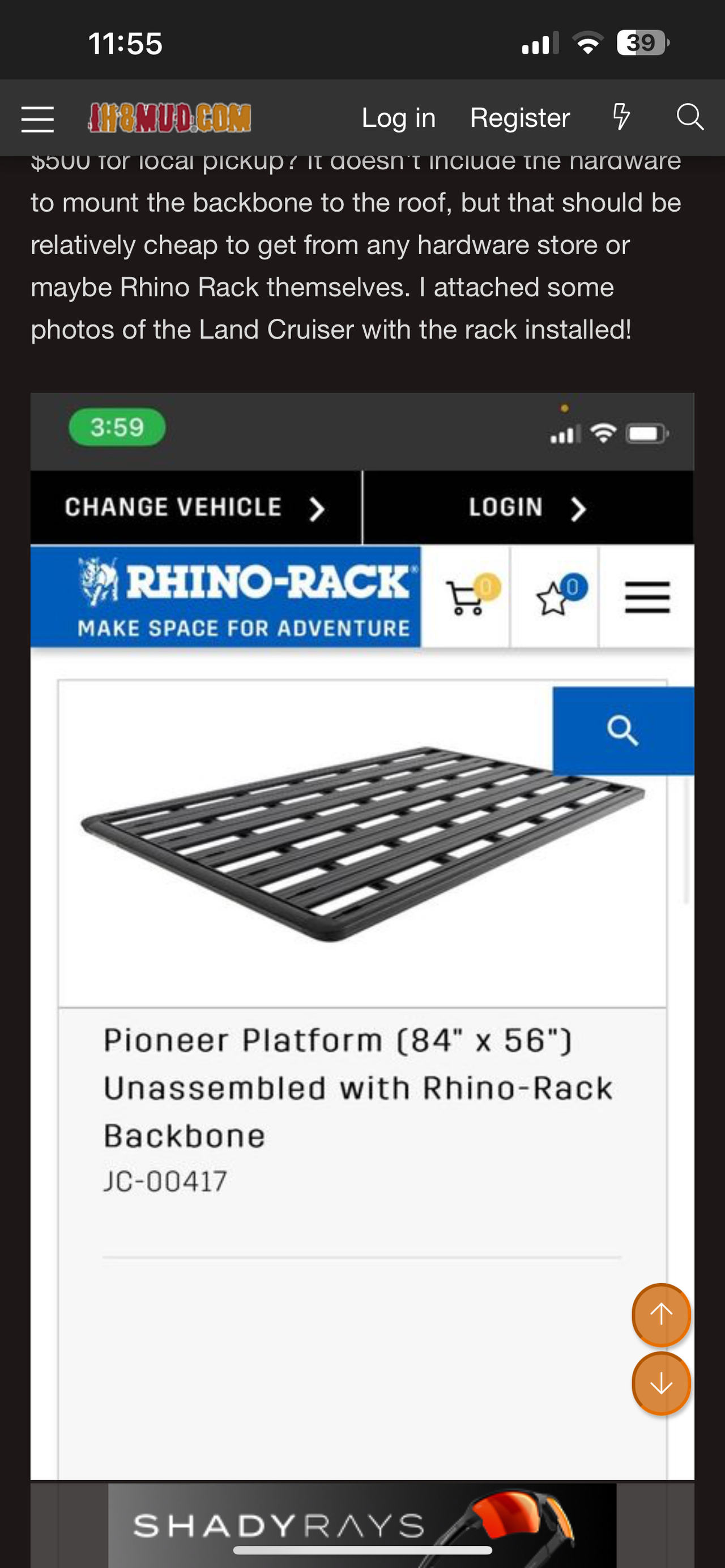 Rhino-Rack Pioneer Platform it come with two