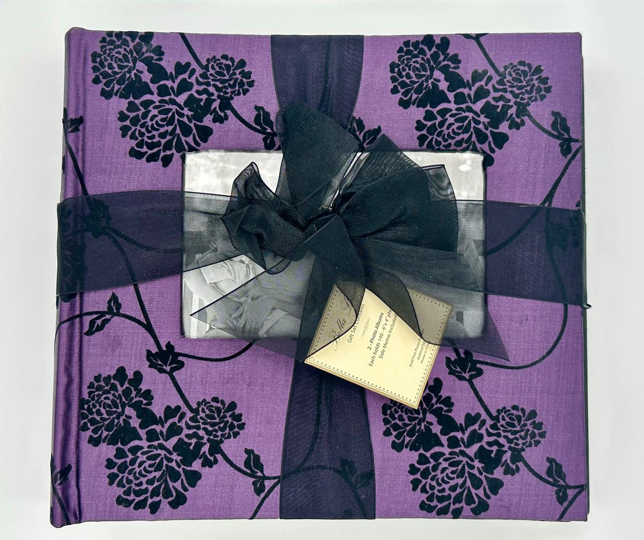 Bella Bebe Purple Floral Photo Album Gift Set
