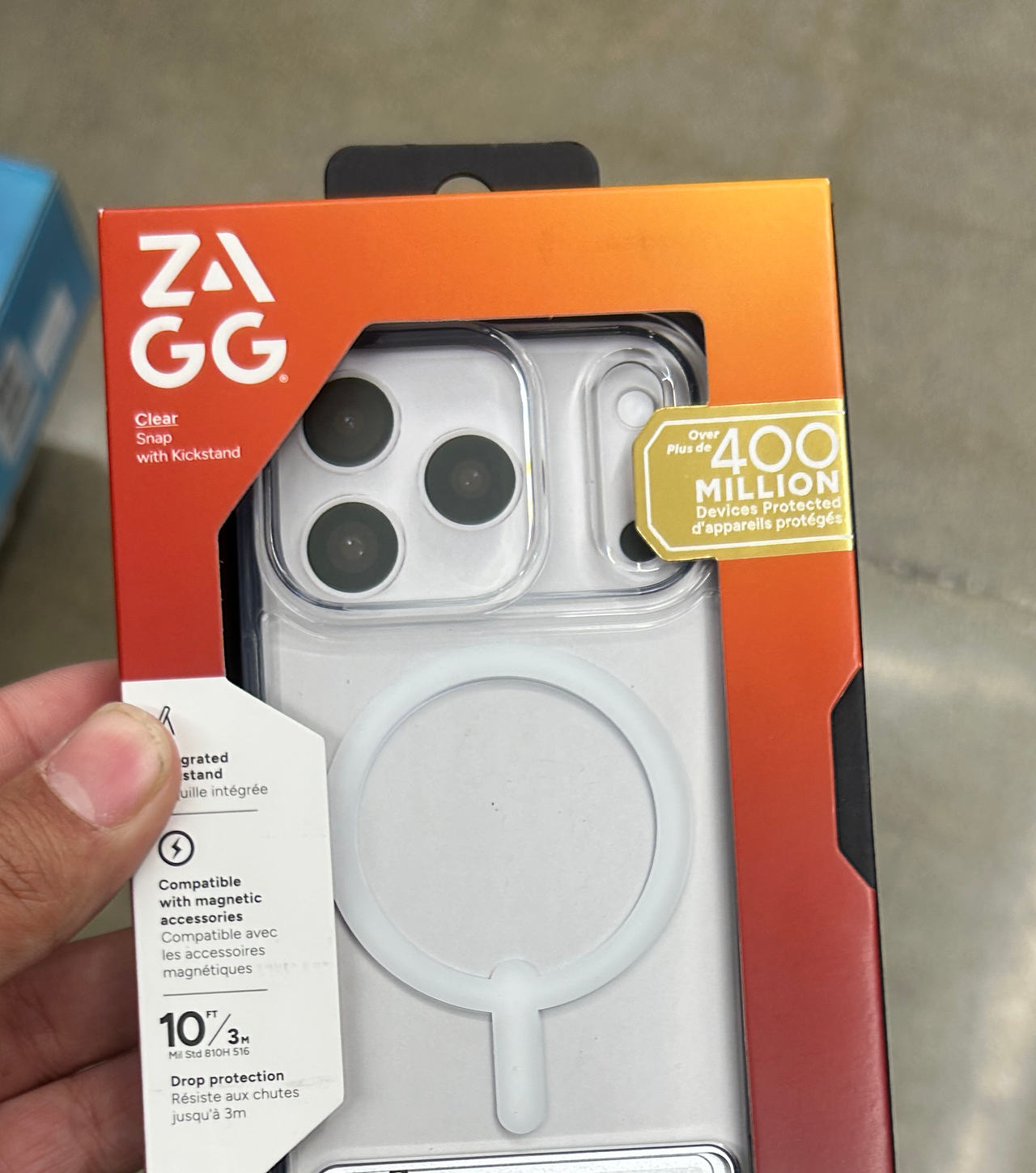ZAGG Clear Snap Case with Kickstand for iPhone 15 Pro Max