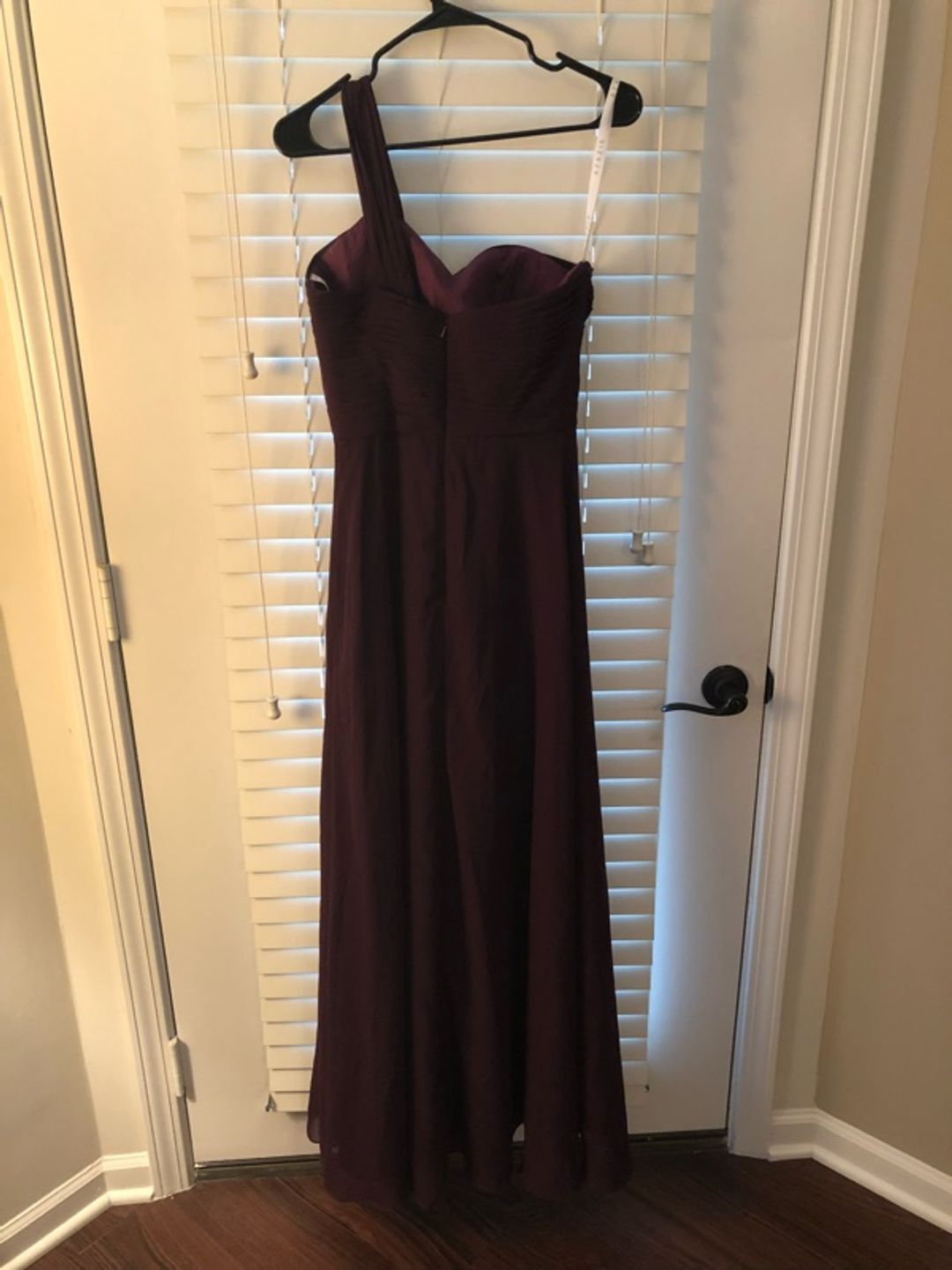 Azazie One-Shoulder Chiffon Bridesmaid Dress – Cabernet