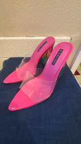 Tracy Turco Pink Clear Mule Heels - Image 4