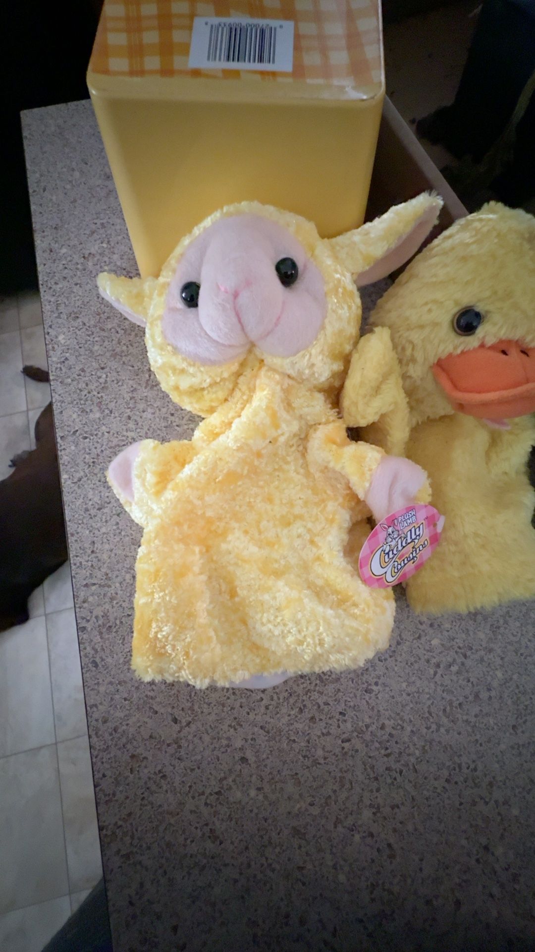 Chrisha Playful Plush Lamb with Pink Bunny Ears