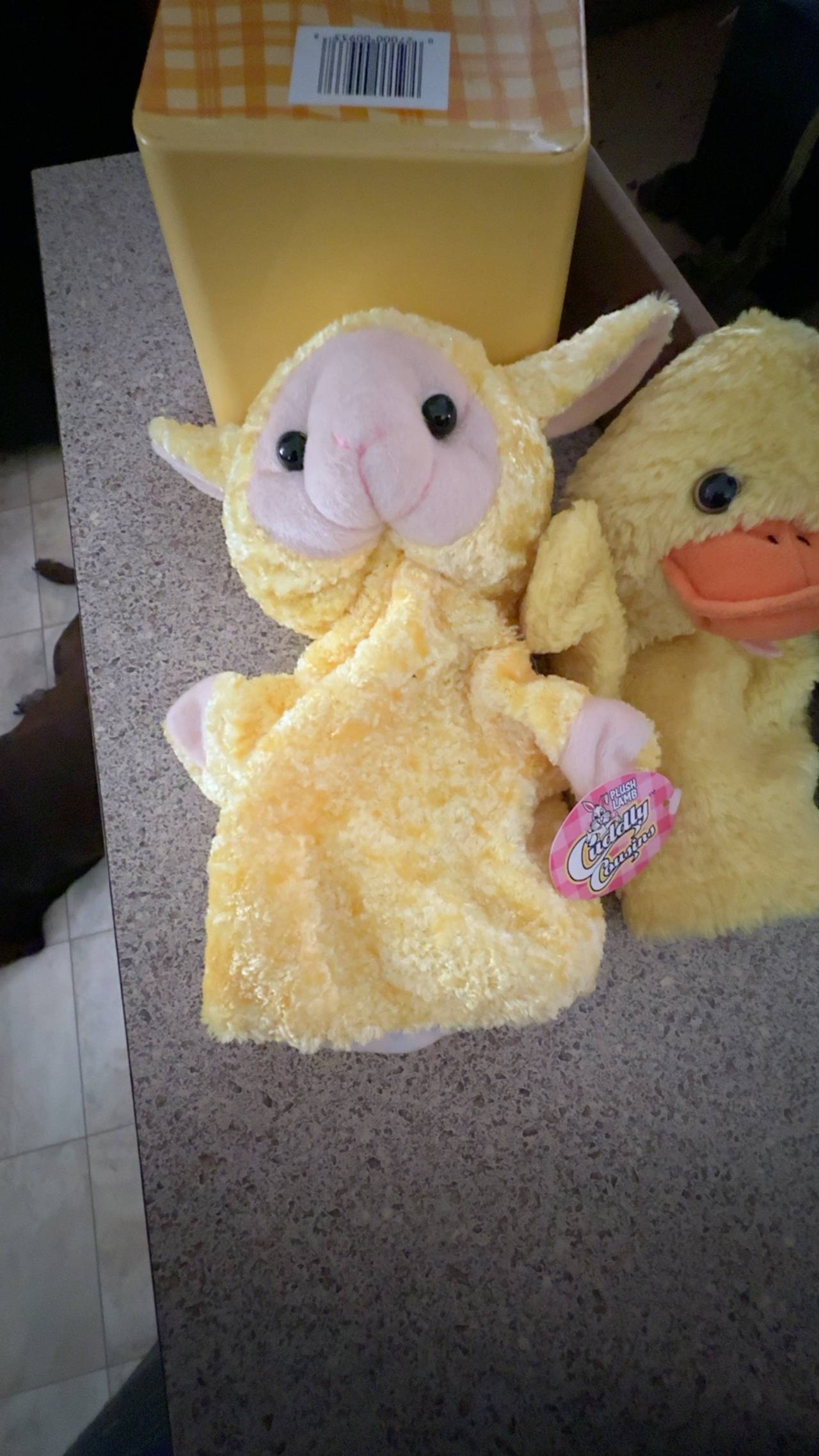 Chrisha Playful Plush Lamb with Pink Bunny Ears