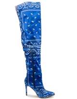 Mata Bad Girl Blue Bandana Thigh-High Boots - Image 2