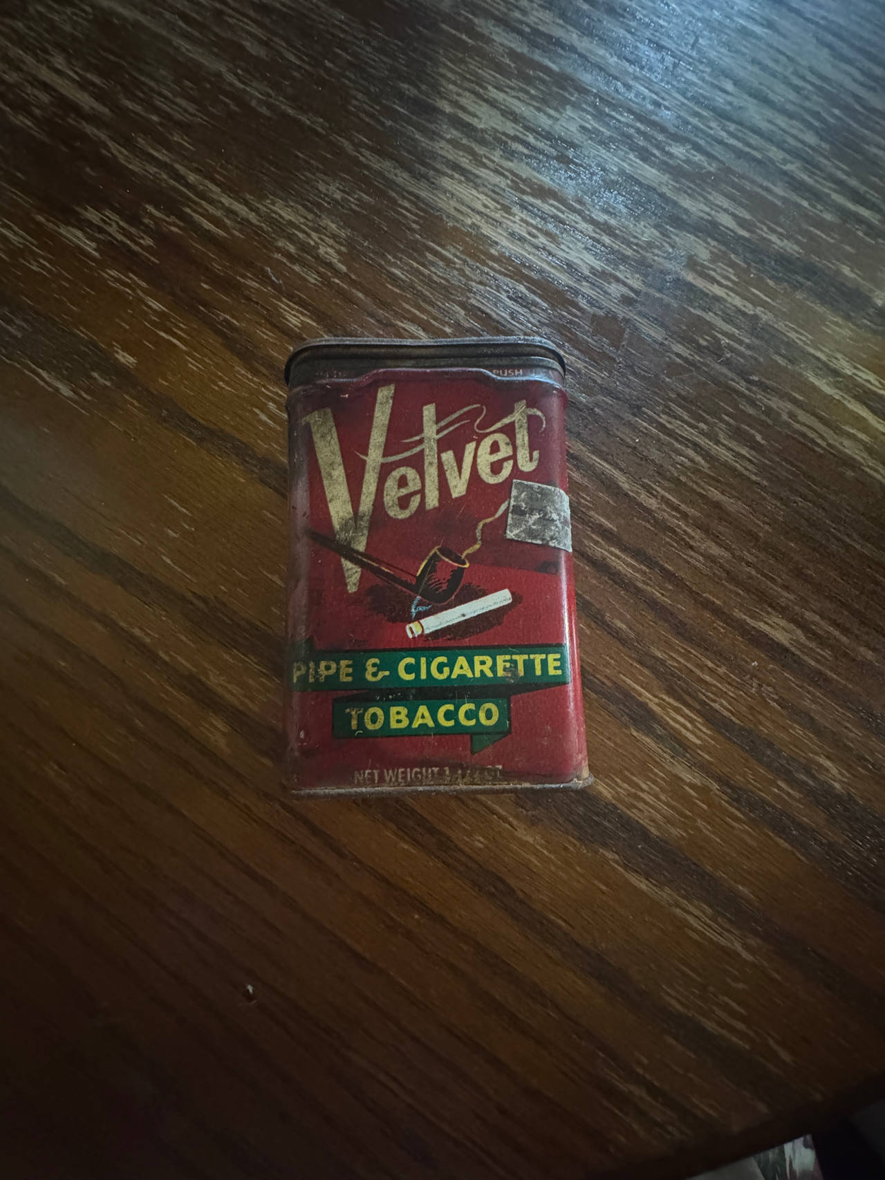 Velvet Pipe & Cigarette Tobacco Tin