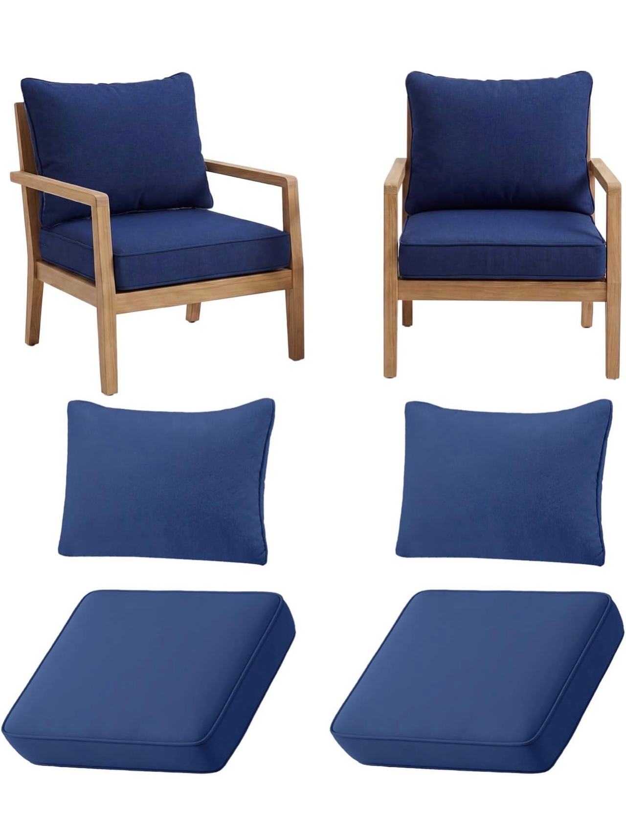 VineBreeze 4pcs Outdoor Patio Cushion Covers Replacement 24"