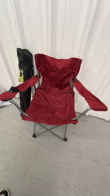 Red Folding Camping Chair with Cup Holder 2pcs - Image 3