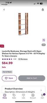 Modern Wood Bookcase Storage Rack with Open Shelves (Walnut) - Image 4