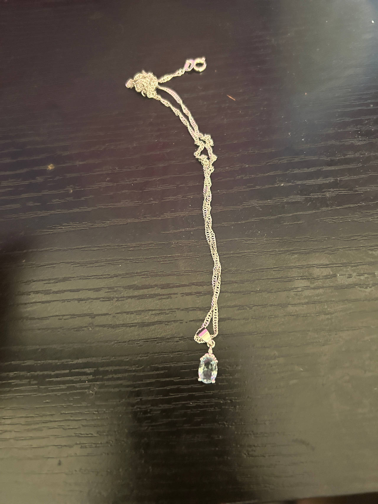Sterling Silver Oval Pendant Necklace