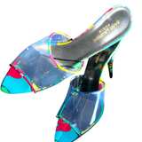Saint Laurent Lolita Flower Print Sandal Heel New - Image 5