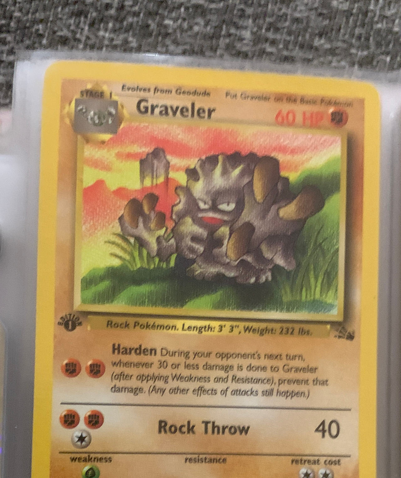 Pokémon Graveler 1st Edition Base Set 37/102 Shadowless