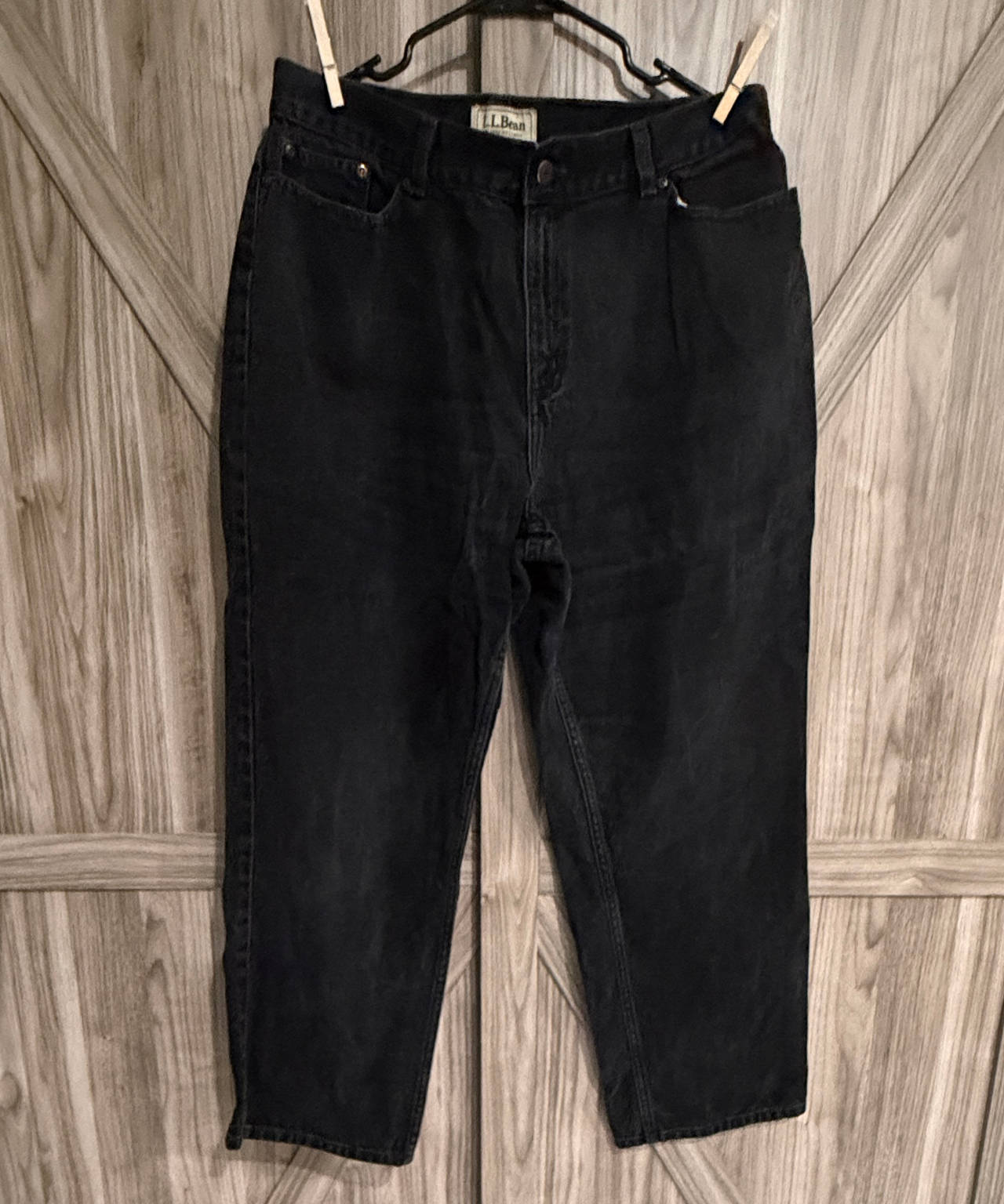 Black L.L.Bean Double L Relaxed Fit Jeans Womens Size 16 Petite