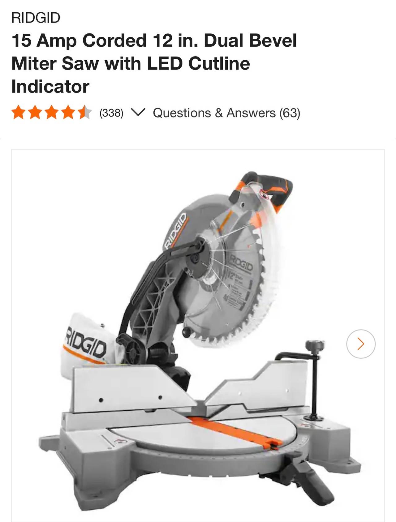 New Sealed Box RIDGID 15 Amp Corded 12 in. Dual Bevel Miter Saw