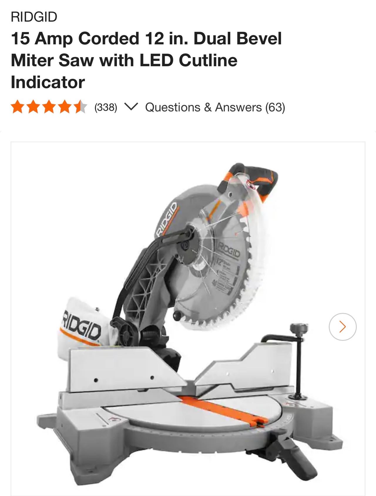 New Sealed Box RIDGID 15 Amp Corded 12 in. Dual Bevel Miter Saw