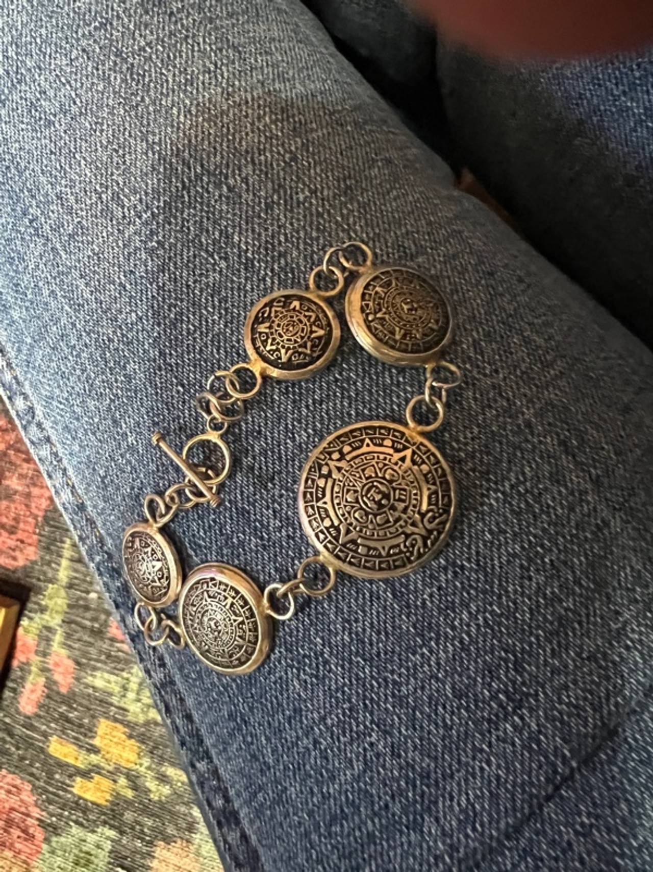 Sterling Silver Mayan Calendar Bracelet