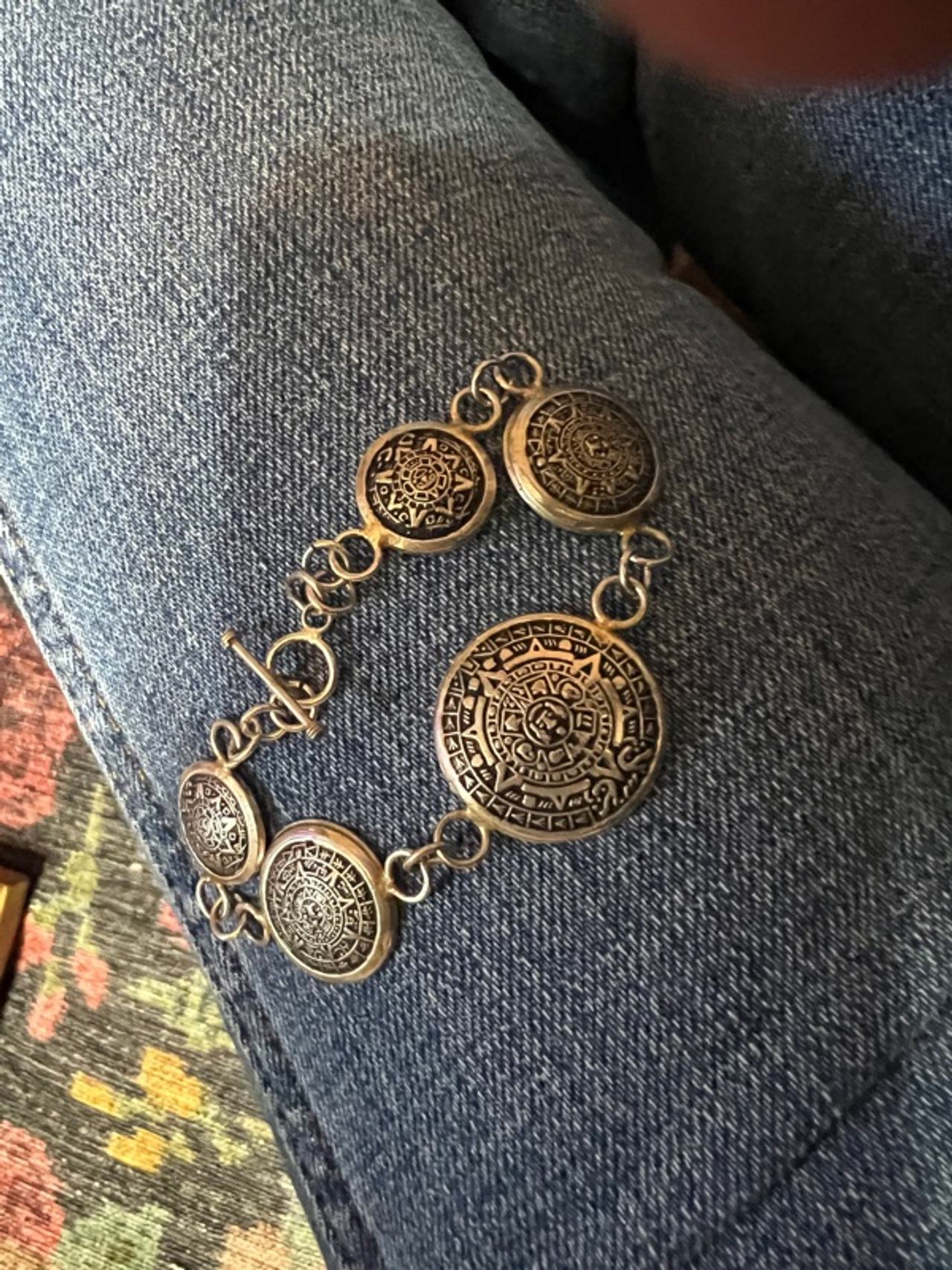 Sterling Silver Mayan Calendar Bracelet