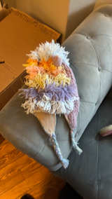 Handmade Knit Unicorn Hat with Earflaps - Image 2