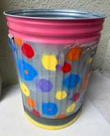 Steel Trash Can 32 Gallon Hand-Painted Galvanized - Image 6
